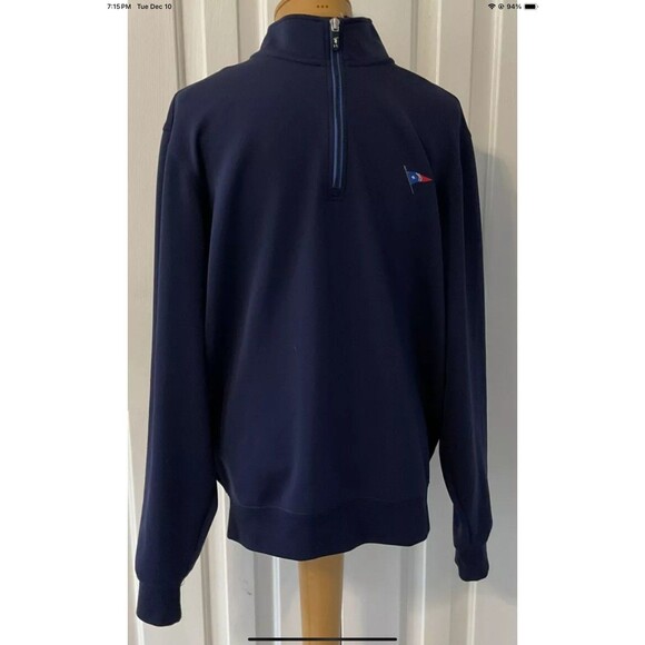 Fairway Green Tech F&G Pullover Mens M Navy Blue 1/4 Zip Golf Logo Long Sleeve - Picture 1 of 7